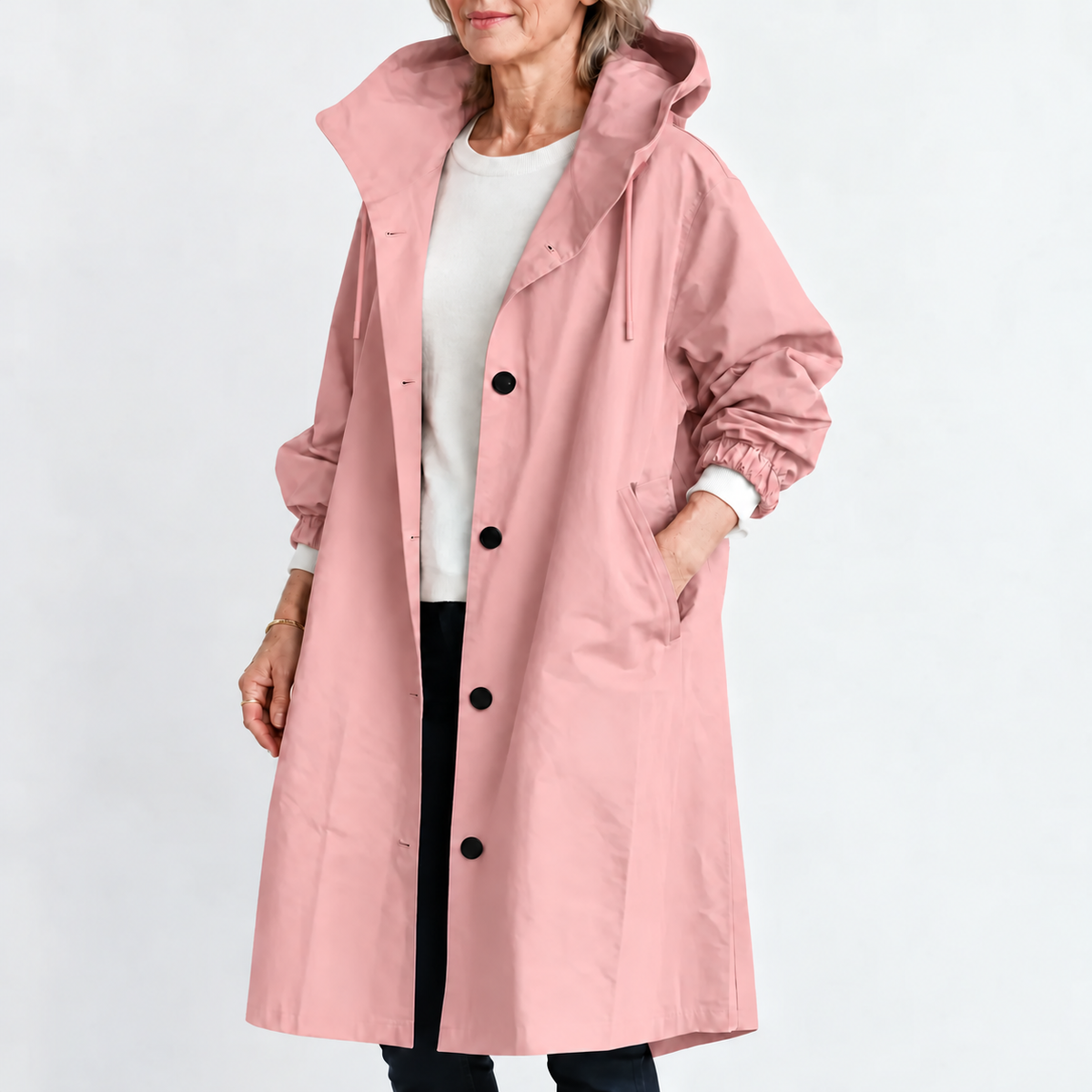 Lange Trenchcoat Dames – Tussenjas Met Capuchon