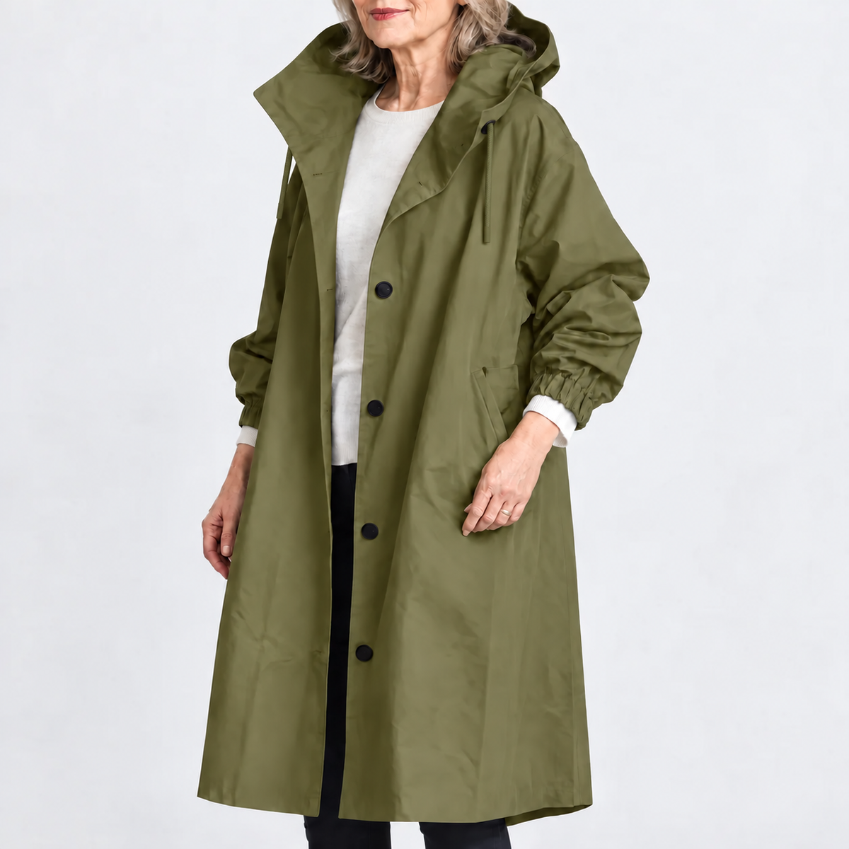Lange Trenchcoat Dames – Tussenjas Met Capuchon