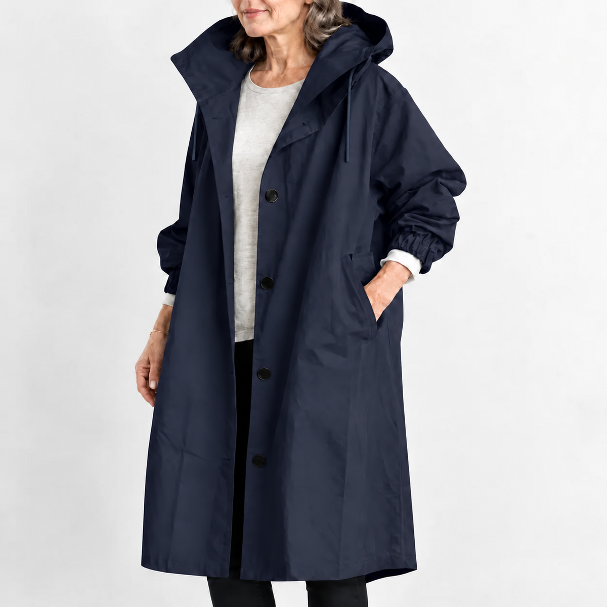 Lange Trenchcoat Dames – Tussenjas Met Capuchon