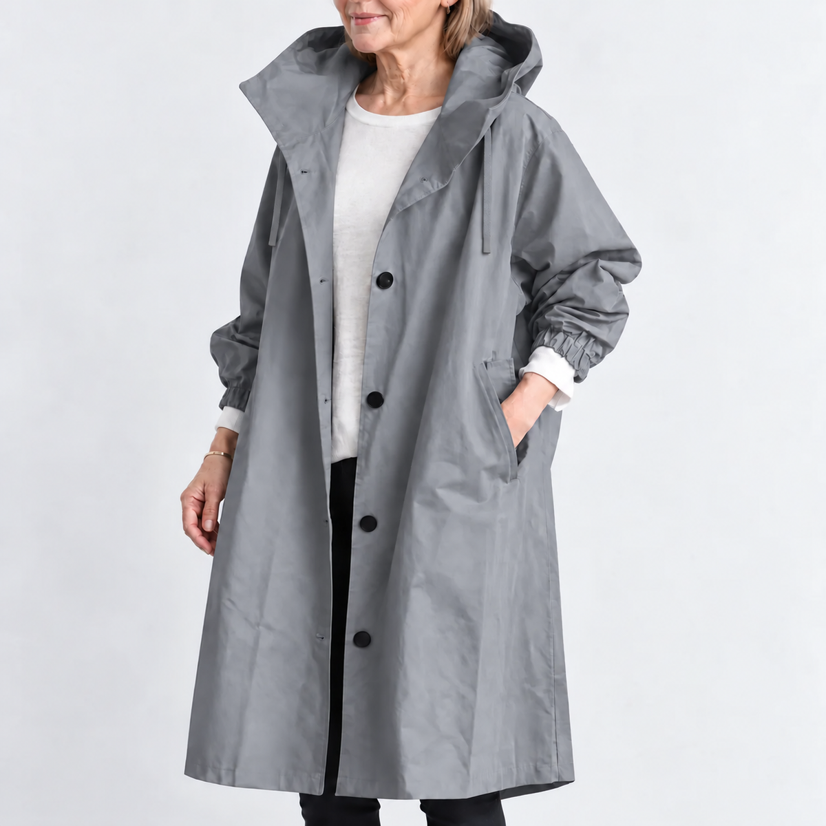 Lange Trenchcoat Dames – Tussenjas Met Capuchon