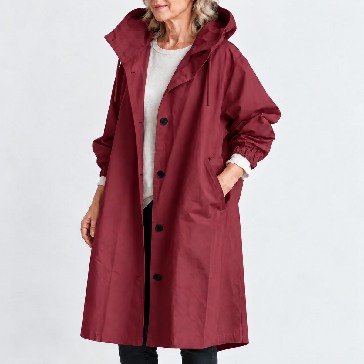 Lange Trenchcoat Dames – Tussenjas Met Capuchon