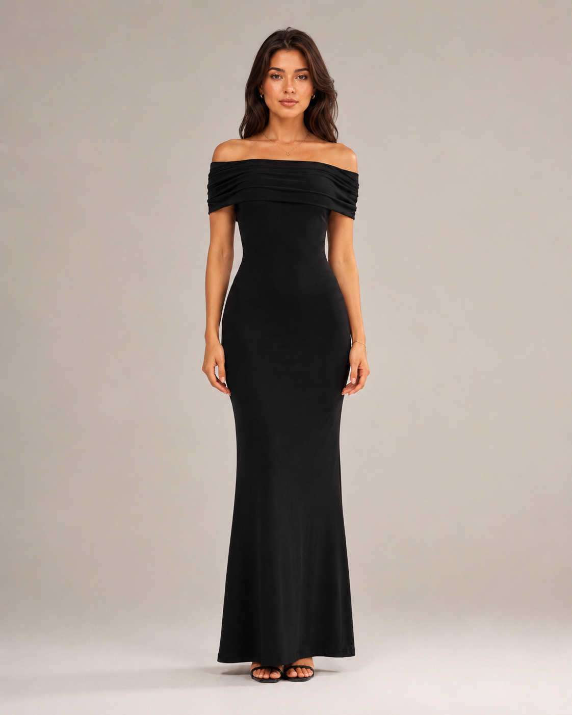 Dames Strapless Maxi-Jurk Met Open Rug