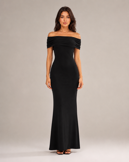 Dames Strapless Maxi-Jurk Met Open Rug