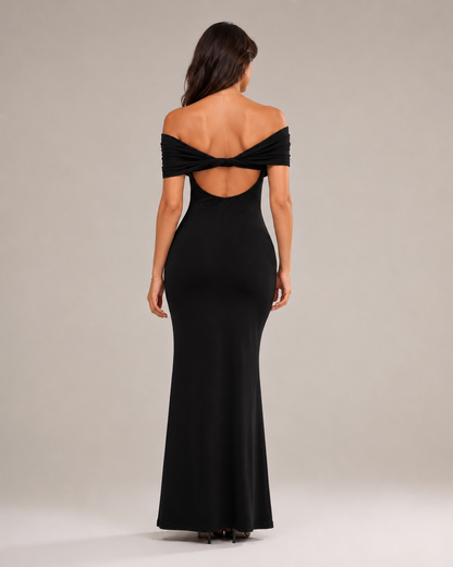 Dames Strapless Maxi-Jurk Met Open Rug