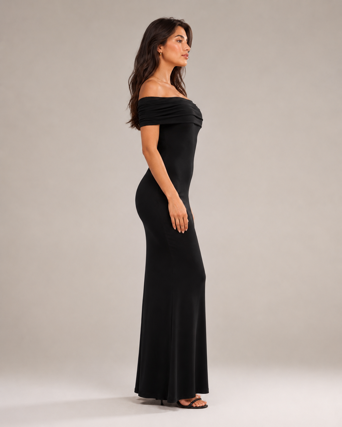 Dames Strapless Maxi-Jurk Met Open Rug
