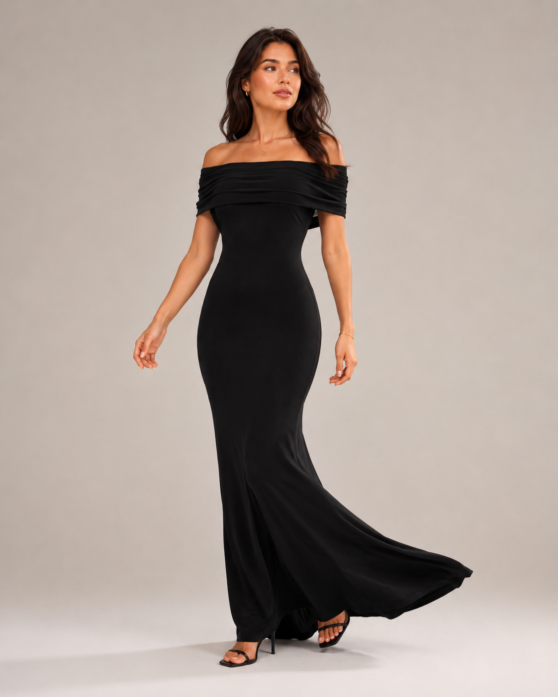 Dames Strapless Maxi-Jurk Met Open Rug