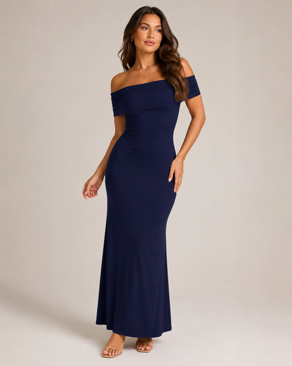 Dames Strapless Maxi-Jurk Met Open Rug