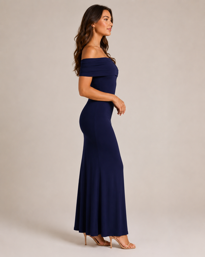 Dames Strapless Maxi-Jurk Met Open Rug