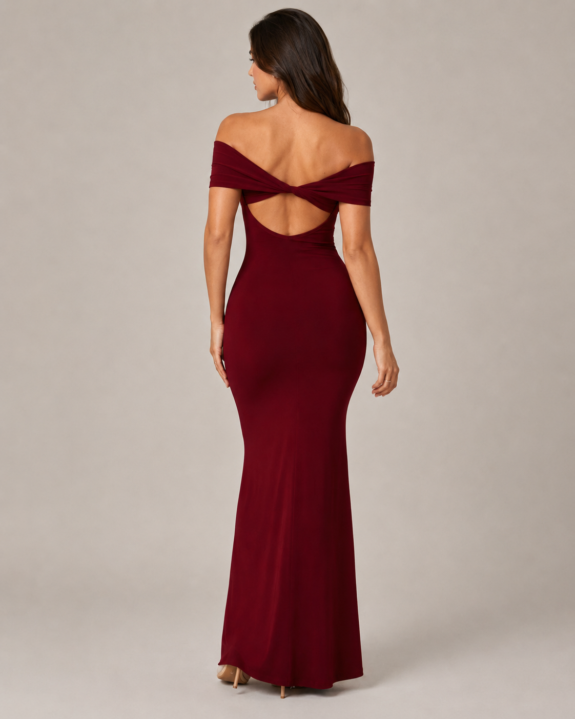 Dames Strapless Maxi-Jurk Met Open Rug