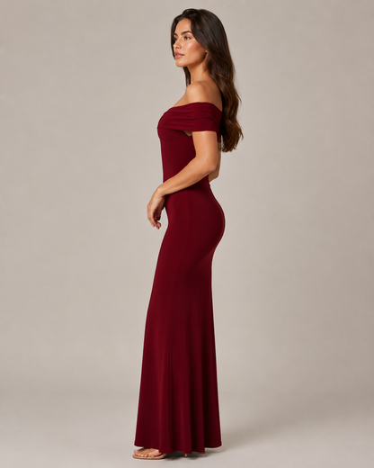 Dames Strapless Maxi-Jurk Met Open Rug