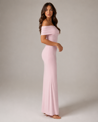 Dames Strapless Maxi-Jurk Met Open Rug