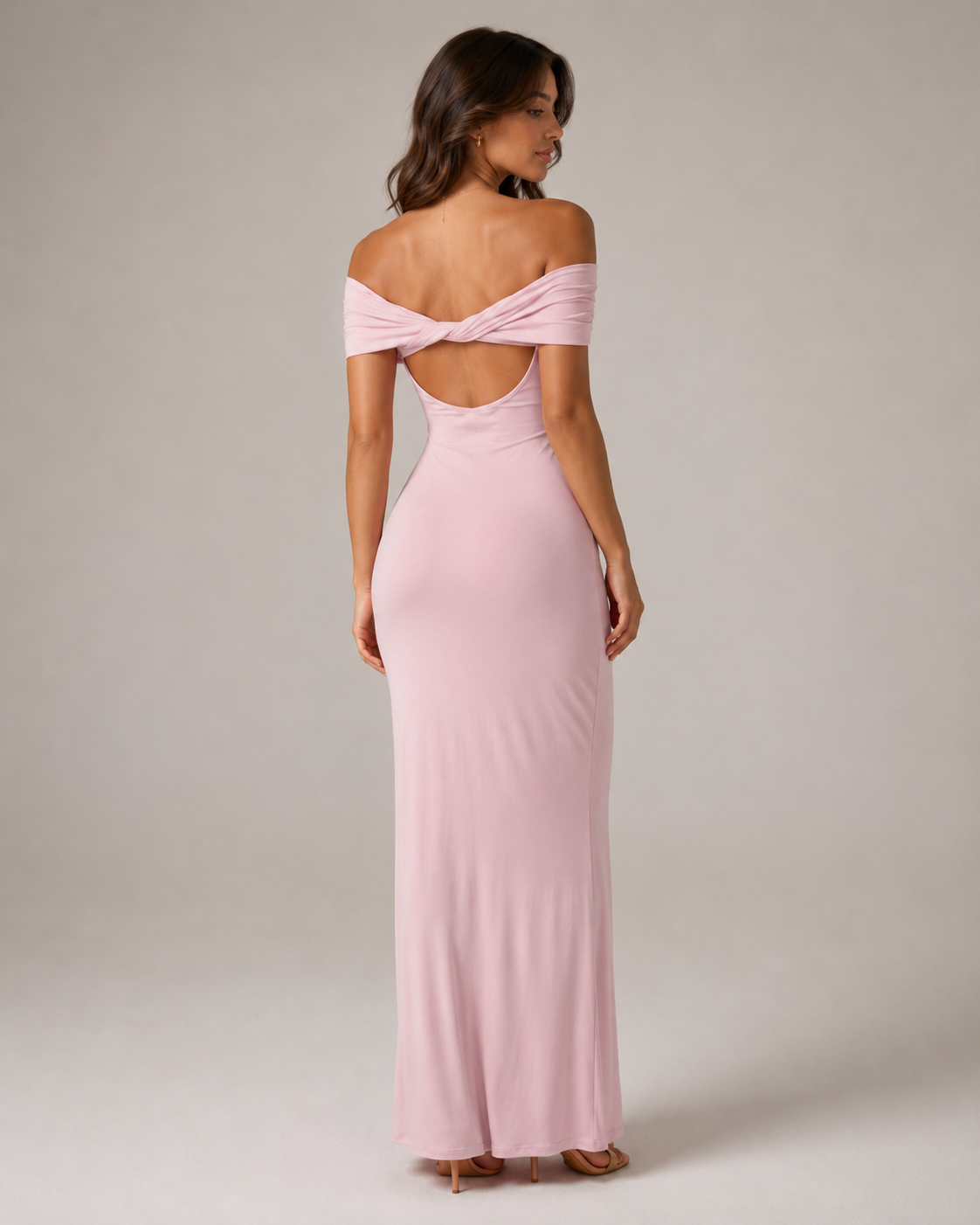 Dames Strapless Maxi-Jurk Met Open Rug