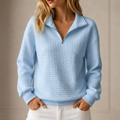 Gewatteerde Sweater Dames – Half Zip Trui