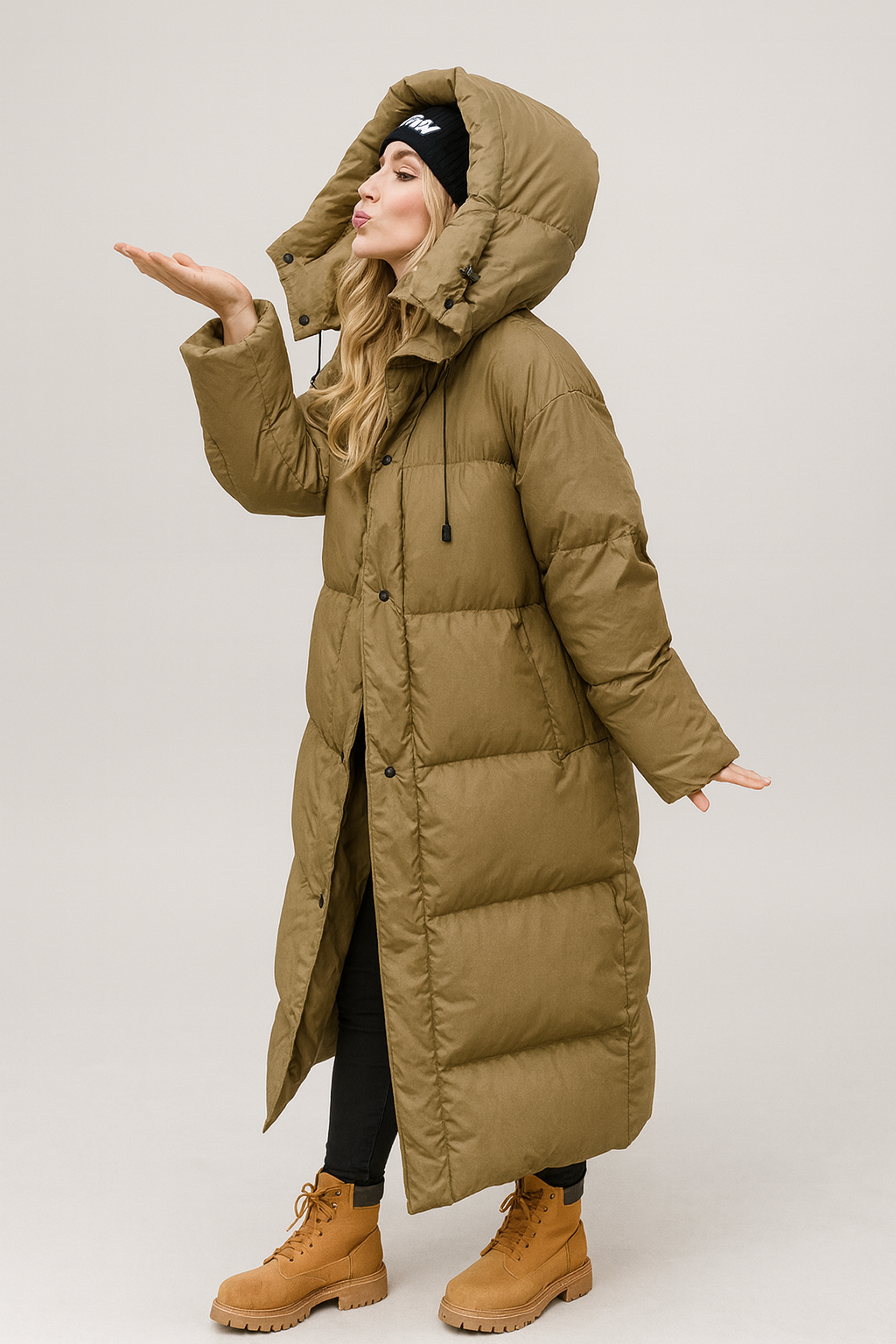 Lange Puffer Jas Dames Oversized Met Capuchon – Gewatteerde Winterjas