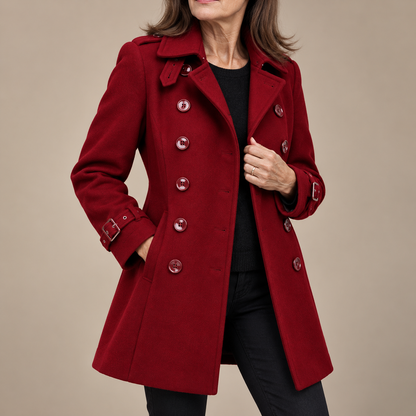 Lange Wollook Mantel Dames – Double Breasted Winterjas