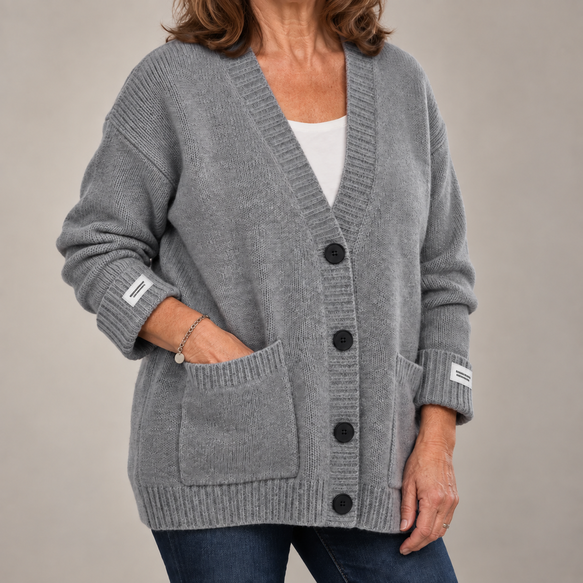 Oversized Cardigan Dames – Gebreid Vest Met V-Hals