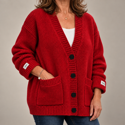 Oversized Cardigan Dames – Gebreid Vest Met V-Hals