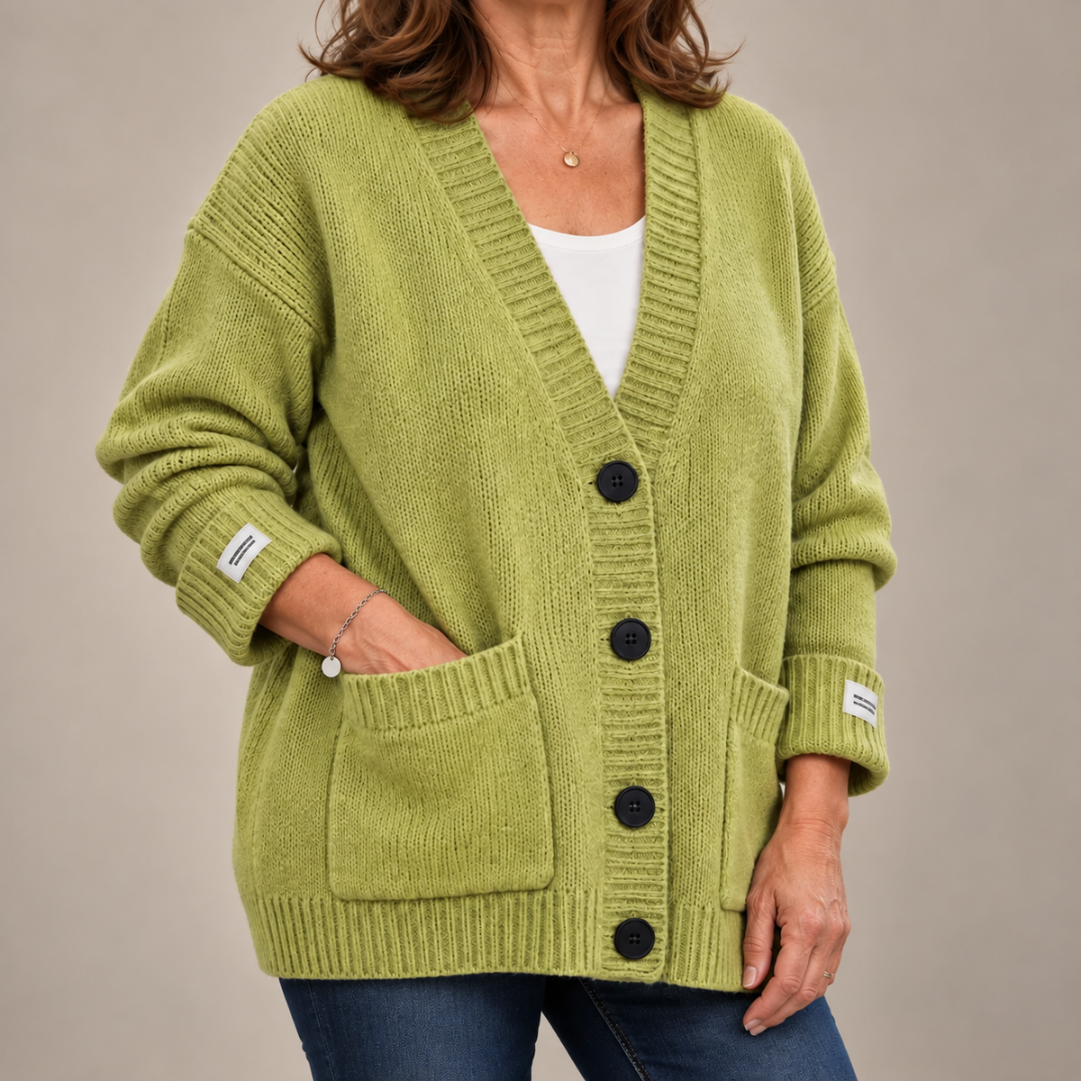 Oversized Cardigan Dames – Gebreid Vest Met V-Hals