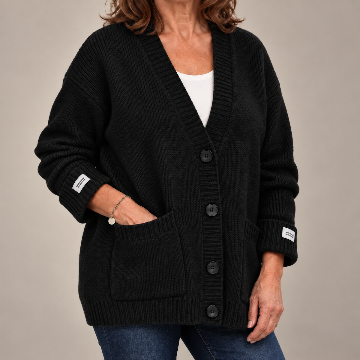 Oversized Cardigan Dames – Gebreid Vest Met V-Hals