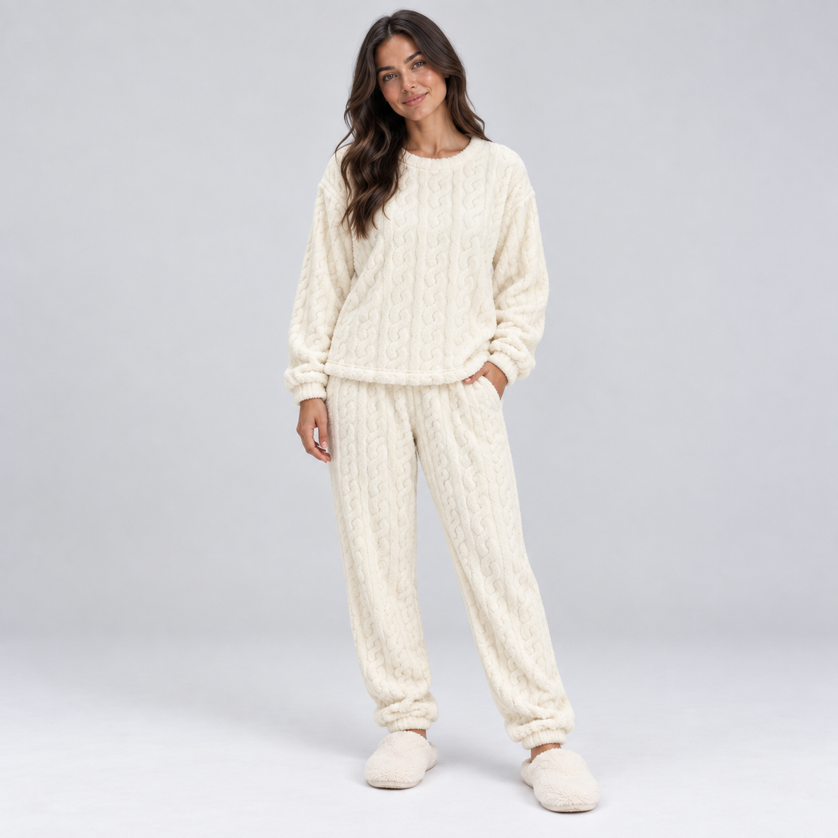 Zachte Pyjama Set Voor Dames Met Lange Mouwen