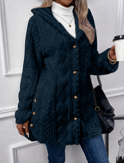 Lang Dames Cardigan Met Structuur En Lange Mouwen