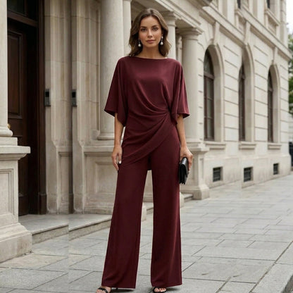 Dames Tweedelige Set Met Asymmetrische Top En Lange Broek