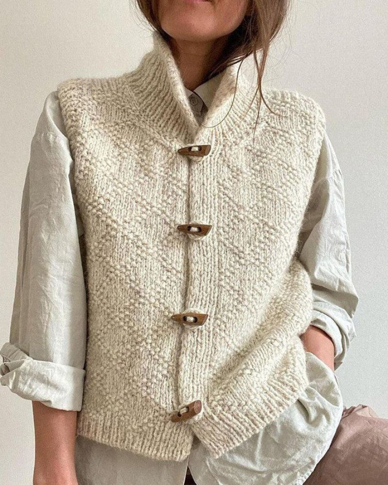 Gebreid Gilet Dames – Kabelgebreid Mouwloos Vest