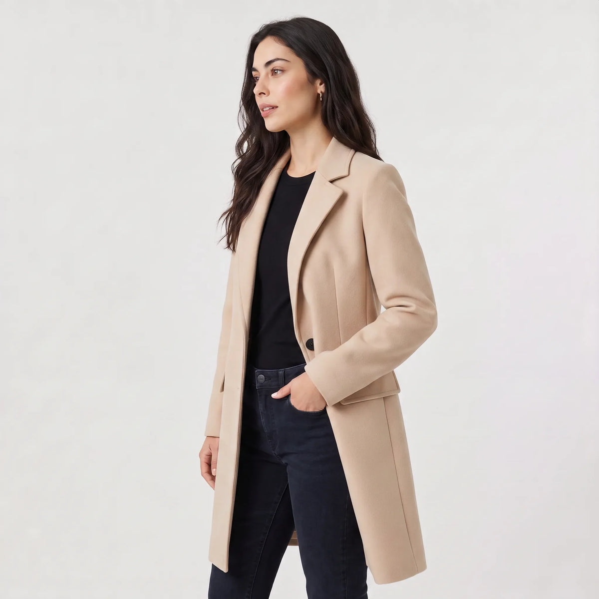 Elegante Lange Dames Jas