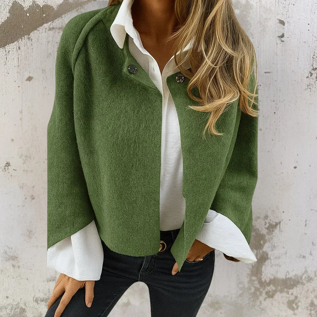Korte Wollook Jas Dames – Kraagloos Jasje