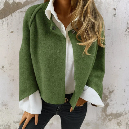 Korte Wollook Jas Dames – Kraagloos Jasje