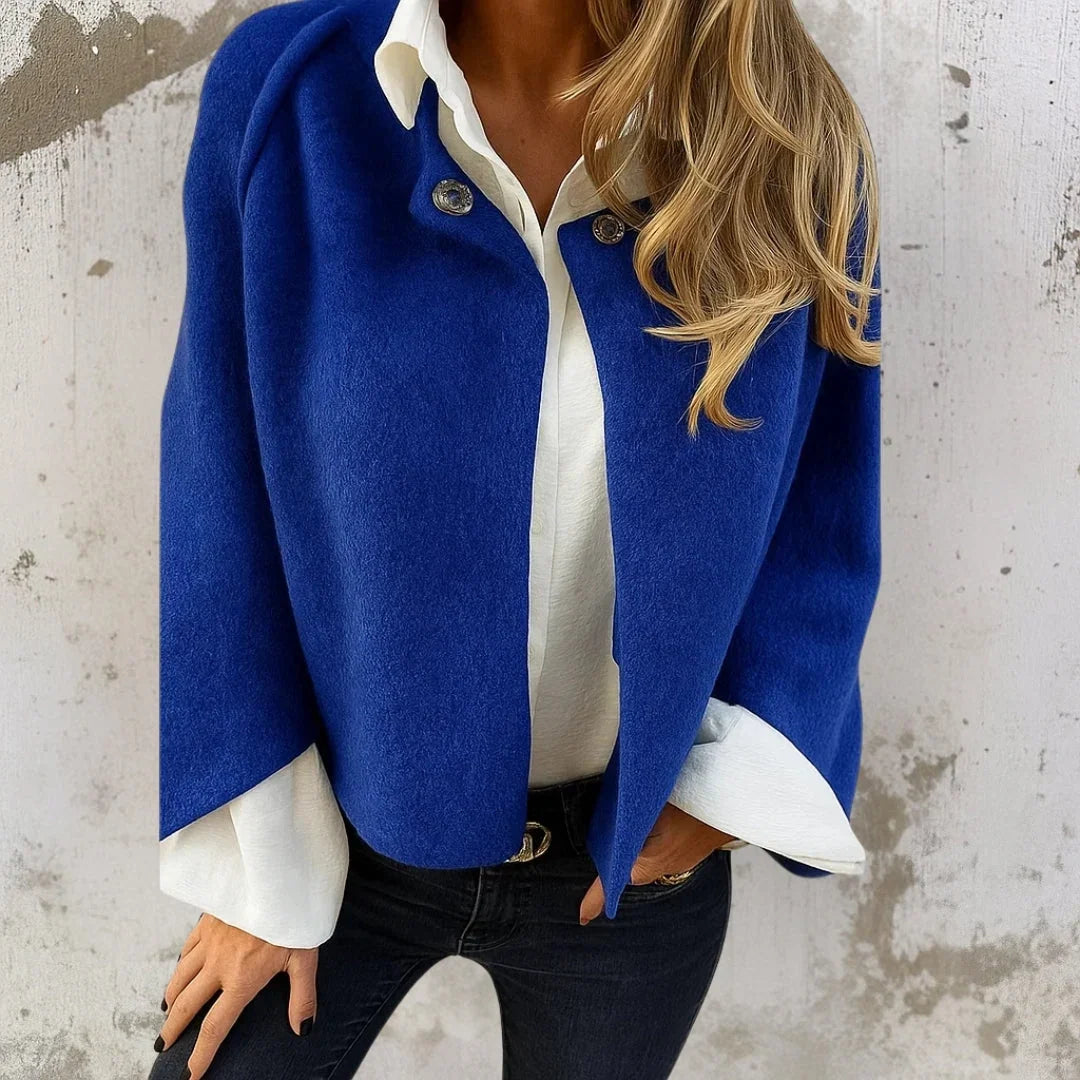 Korte Wollook Jas Dames – Kraagloos Jasje