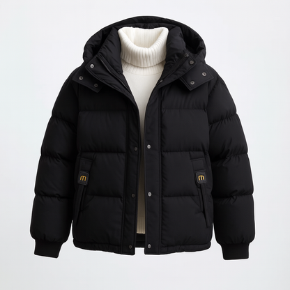 Gewatteerde Puffer Jas Dames – Korte Winterjas Met Capuchon