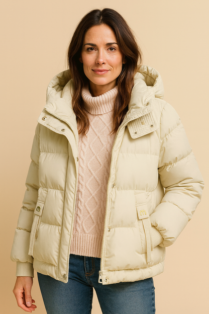 Gewatteerde Puffer Jas Dames – Korte Winterjas Met Capuchon