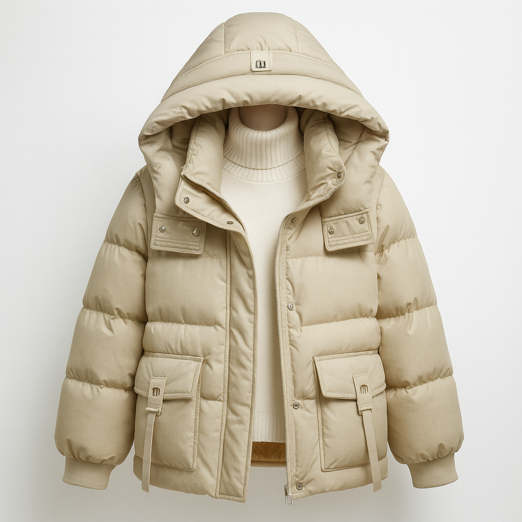 Gewatteerde Puffer Jas Dames – Korte Winterjas Met Capuchon