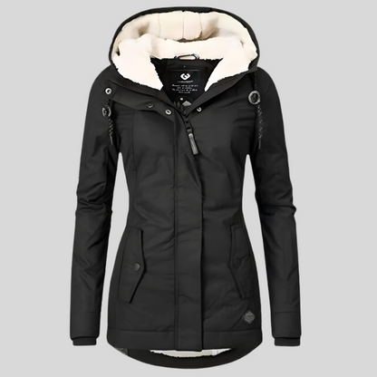 Waterdichte Winterjas Voor Dames Met Capuchon En Zachte Voering