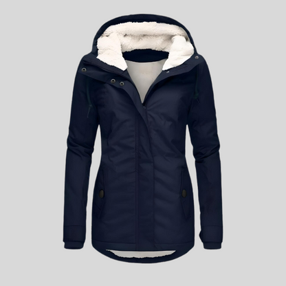Waterdichte Winterjas Voor Dames Met Capuchon En Zachte Voering