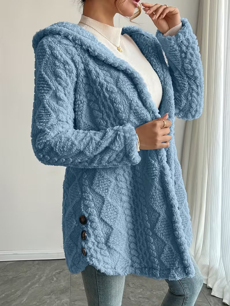 Lang Dames Cardigan Met Structuur En Lange Mouwen
