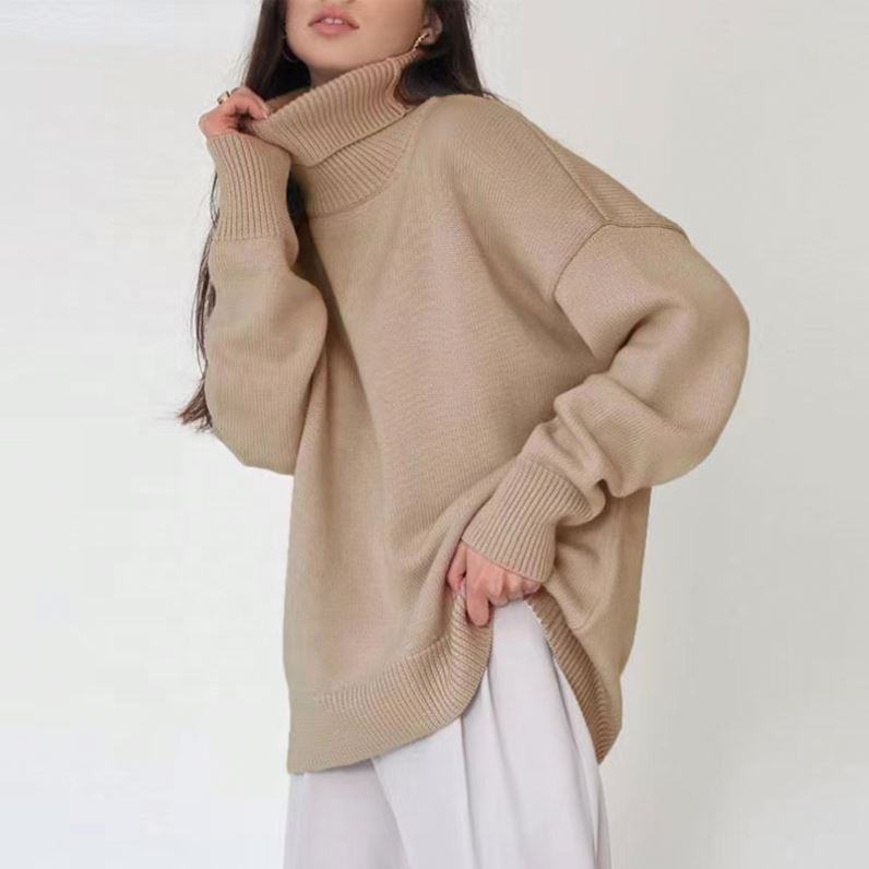 Oversized Dames Coltrui Met Geribde Boorden