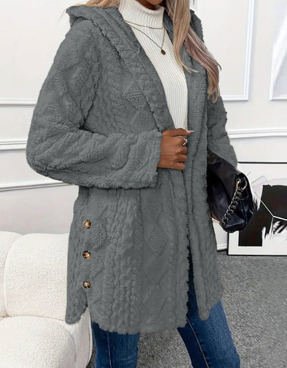 Lang Dames Cardigan Met Structuur En Lange Mouwen