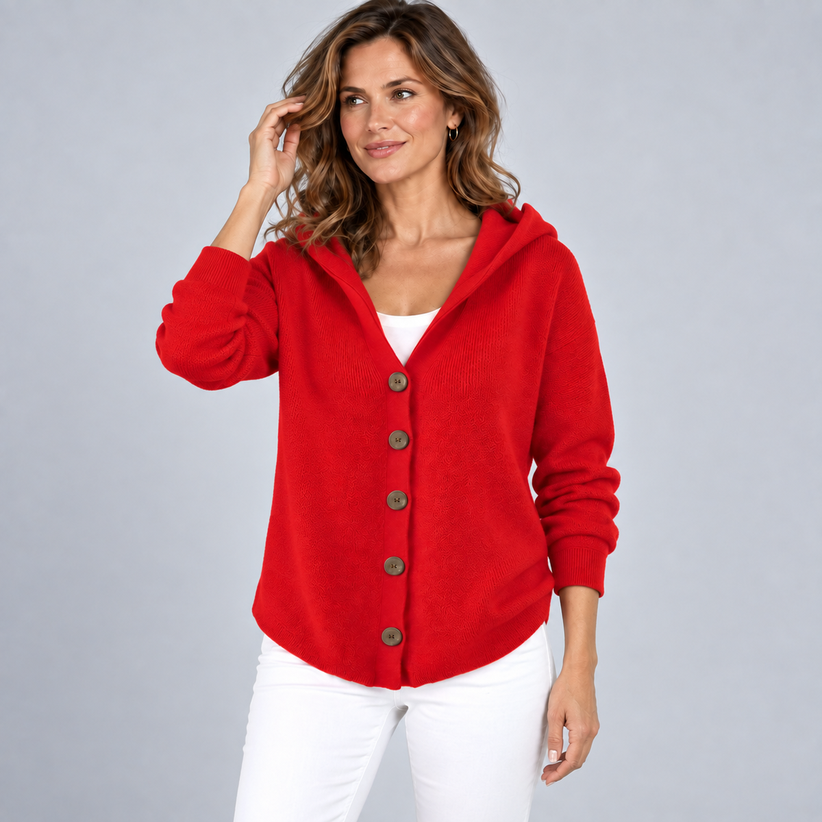 Gebreide Cardigan Dames – Vest Met Capuchon