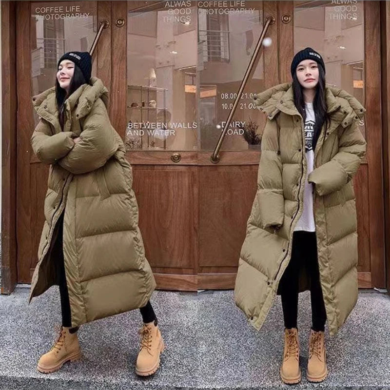 Lange Puffer Jas Dames Oversized Met Capuchon – Gewatteerde Winterjas