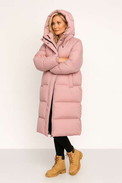 Lange Puffer Jas Dames Oversized Met Capuchon – Gewatteerde Winterjas