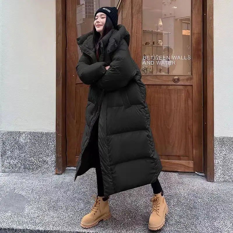 Lange Puffer Jas Dames Oversized Met Capuchon – Gewatteerde Winterjas