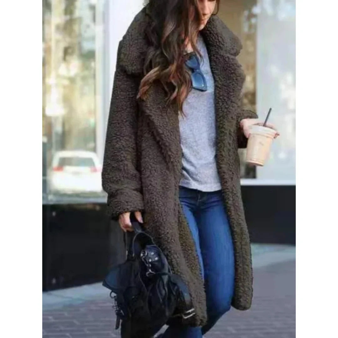 Halflange Teddy Jas Dames – Winterjas Van Teddy Fleece
