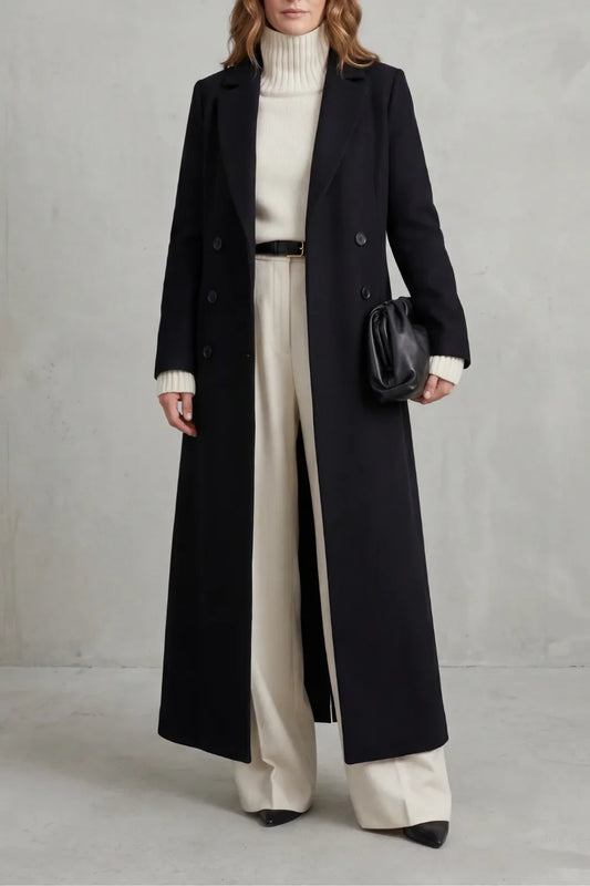Lange Wollen Mantel Dames – Getailleerd Model