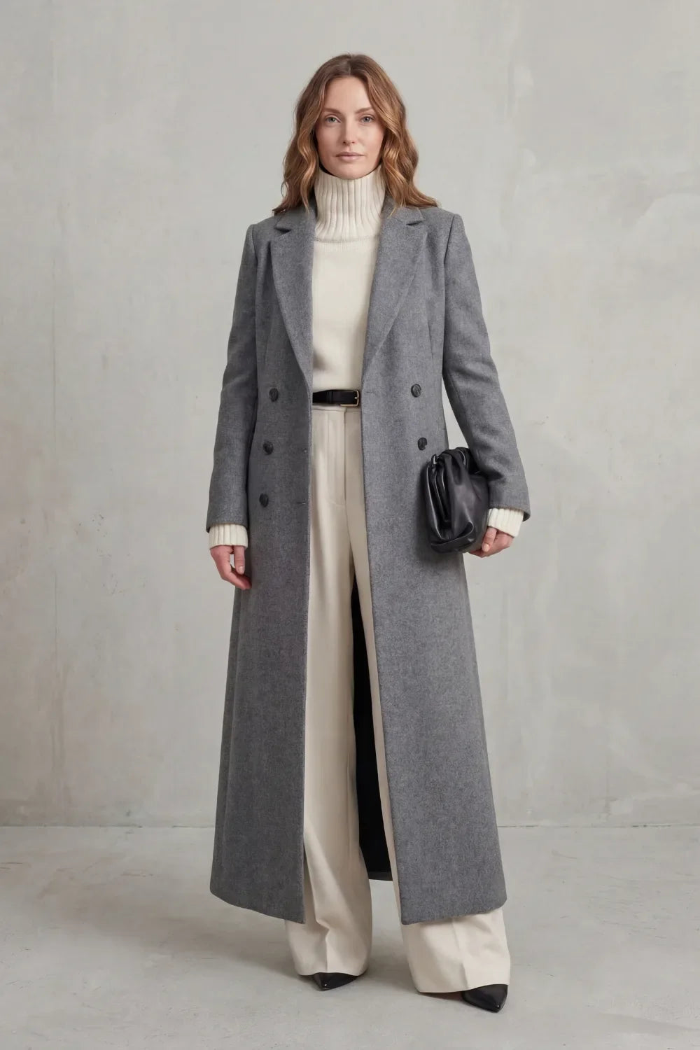 Lange Wollen Mantel Dames – Getailleerd Model