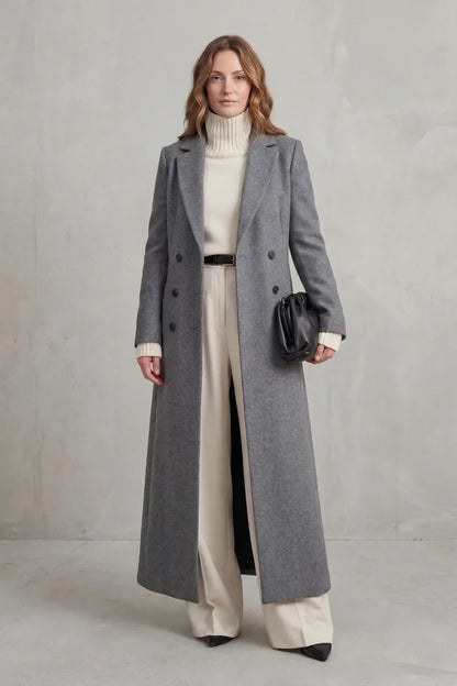 Lange Wollen Mantel Dames – Getailleerd Model