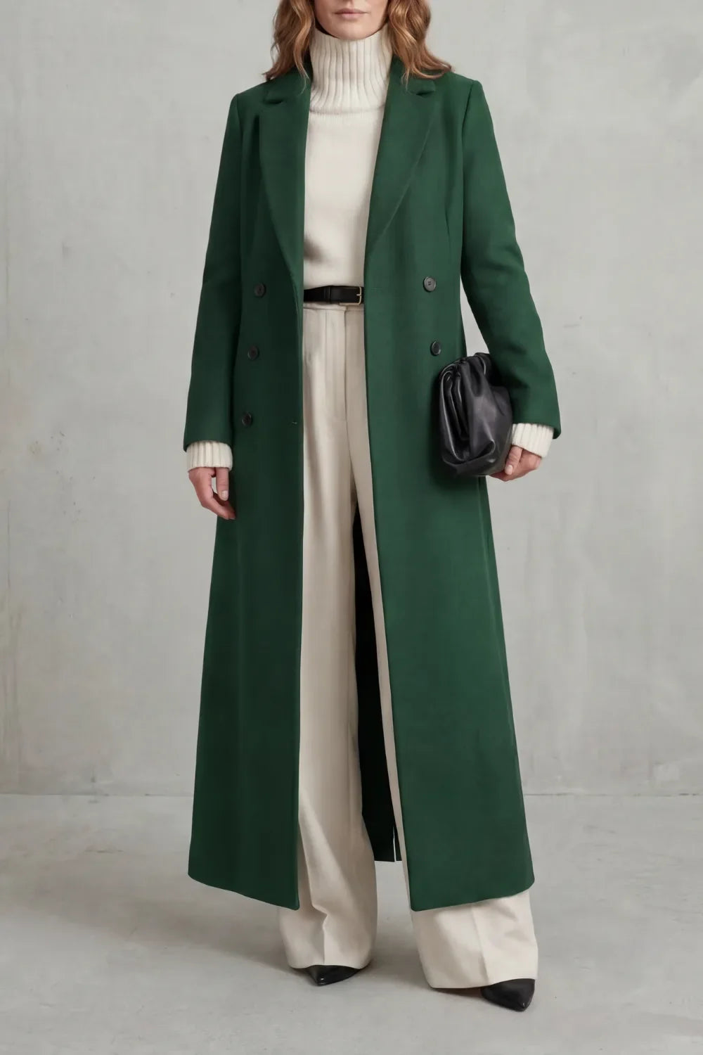 Lange Wollen Mantel Dames – Getailleerd Model