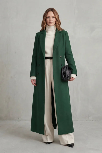 Lange Wollen Mantel Dames – Getailleerd Model