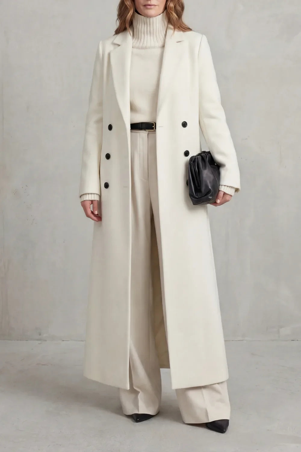 Lange Wollen Mantel Dames – Getailleerd Model